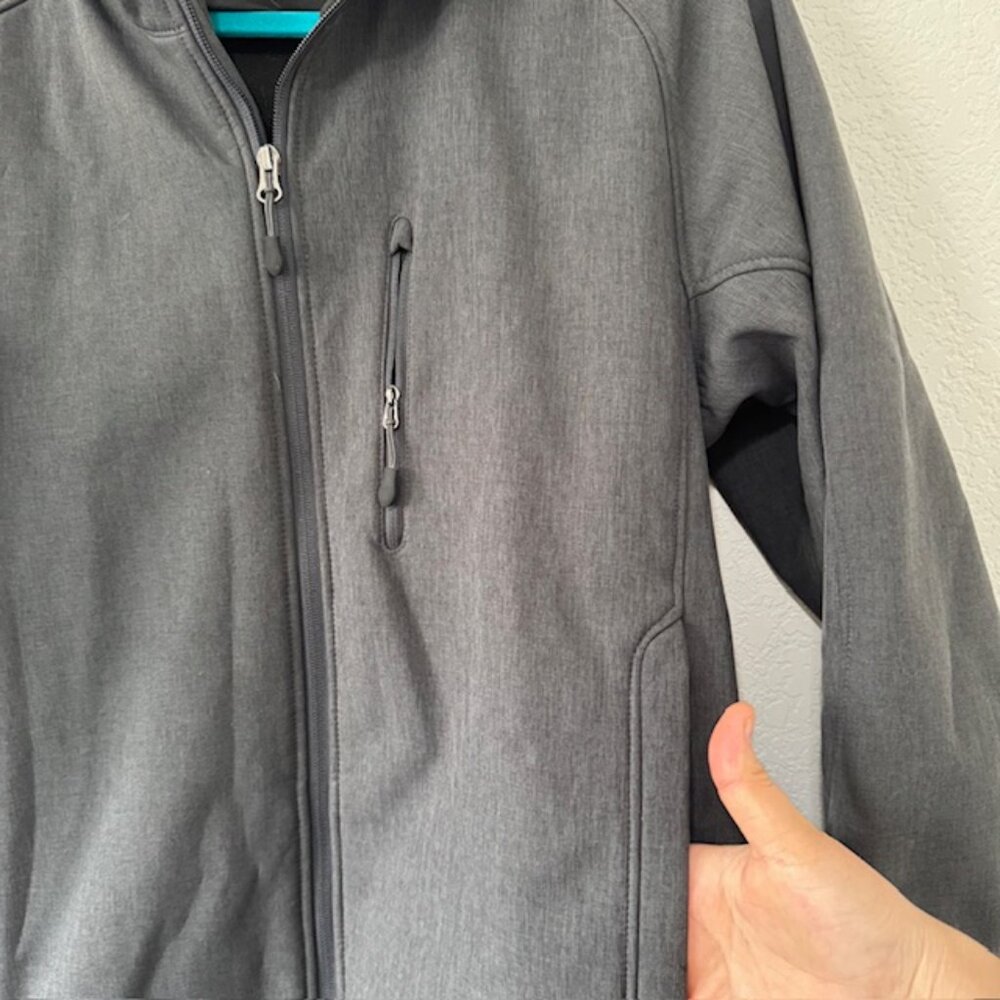 Kirkland Signature Soft Shell Zip Up Gray Jacket … - image 3